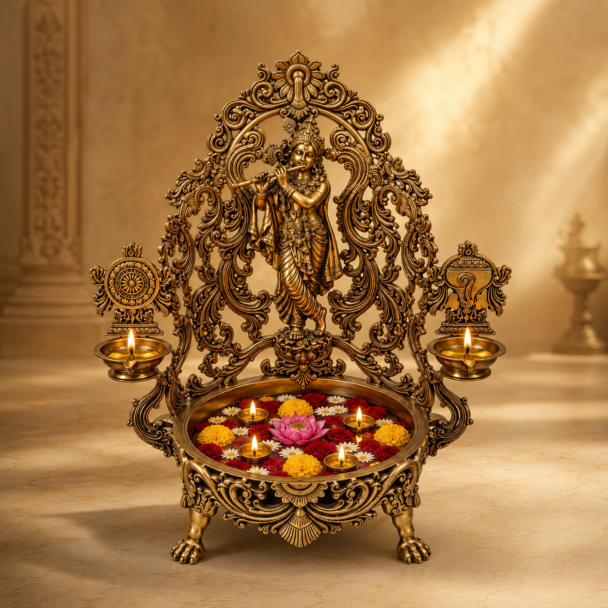 Elegant Krishna with Uruli