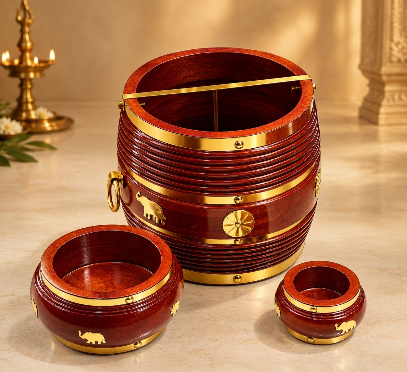 Traditional wooden para set