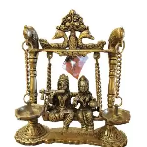 Bronze Radha Krishna (jhula)