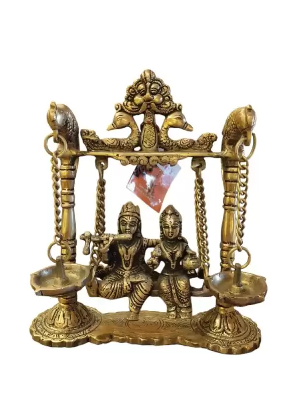 Bronze Radha Krishna (jhula)